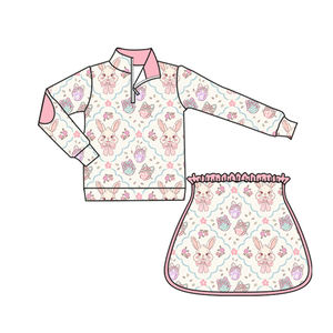 GLD1578 Conjunto de Falda y Camiseta de Manga Larga con Estampado de Conejito de Pascua y Arcoíris para Niña Pequeña, Venta al por Mayor - Product Image 2