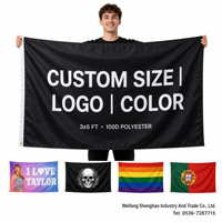 Drapeau personnalisé 3 plis double face 3x5 pieds, bannière en tissu occultant de haute qualité, logo personnalisé imprimé, drapeaux d'extérieur robustes