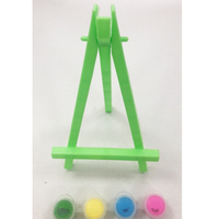 Offre Spéciale Pas Cher Toile Imprimée Avec Des couleurs de peinture et brosse Ensemble de Peinture sur toile Promotion Produits Enfants Ensemble D'art de Peinture
