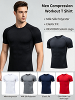 Camiseta Deportiva de Compresión de Alta Elasticidad PRO para Hombre, Camiseta de Manga Corta de Secado Rápido para Correr y Entrenamiento Físico
