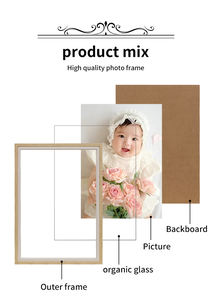 Cornice magnetica reversibile A4 quadrata in legno di pino stampata UV <span class=keywords><strong>disegni</strong></span> per bambini mostrano decorazioni per la casa in ferro tipo metallo - Product Image 5