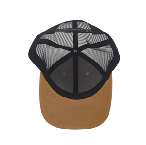 Casquette de baseball personnalisée vintage brodée, marron et noire, en maille, avec patch 3D, réglable, style snapback, pour le sport - Product Image 4