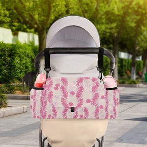 Bolsa Organizadora Multifuncional para Pañales y Cochecito, Diseño Hawaiano con Flores de Puakenikeni Rosas - Product Image 5