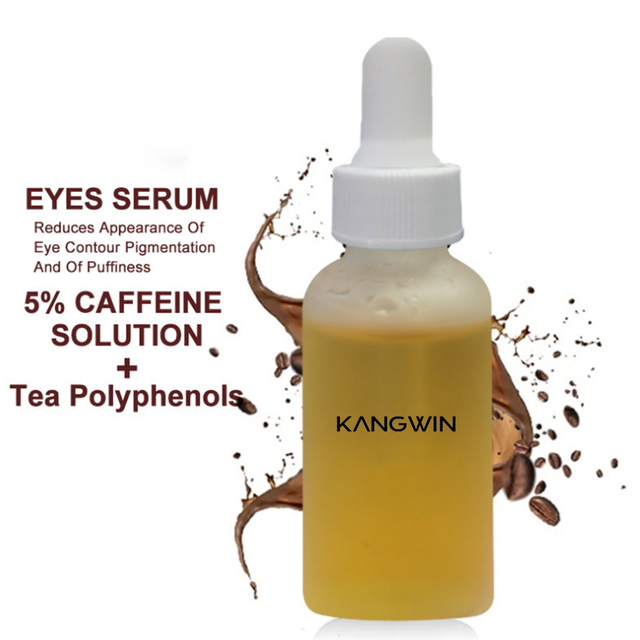 Private Label 30ml Natural Organic Eye Care Serum 5% Caffeine Vitamin C Solution Anti-Wrinkle Lightening Fine Lines Dark Circles