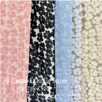 Tissu en mousseline gaufrée à motif floral carré, effet froissé, imprimé aquarelle, pour robe, chemisier et écharpe pour femme