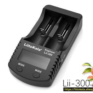 Chargeur rapide LiitoKala <span class=keywords><strong>Lii</strong></span>- 300 LED USB, chargeur intelligent rapide à 2 emplacements pour batteries lithium-ion 18650 26650 21700 et batteries NiMH - Product Image 1