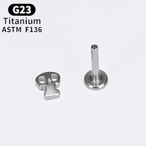 Gioielli per Piercing in Titanio ASTM F136 con Filettatura Interna a Forma di Teschio 16G 8mm Punk per Helix Labbra Orecchie - Product Image 6