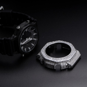 Cubierta de Bisel para Reloj <span class=keywords><strong>GA2100</strong></span>, Estilo Hip Hop de Lujo, Personalizada y Modificada con Cristales - Product Image 4