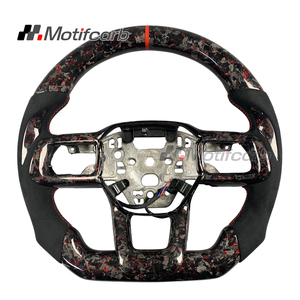 Volante de Coche Personalizado en Fibra de Carbono Forjada Roja para Ford Mustang S650 GT GTD 7th Dark Horse Shelby Coupe 2024-2026 - Product Image 1