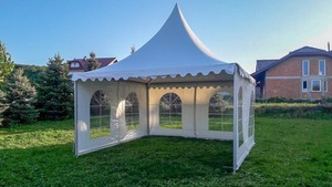 Carpa Pagoda <span class=keywords><strong>para</strong></span> Fiestas <span class=keywords><strong>de</strong></span> 4x4m, Doble Capa, con Postes <span class=keywords><strong>de</strong></span> Aluminio y Tela <span class=keywords><strong>de</strong></span> PVC, Impermeable, <span class=keywords><strong>para</strong></span> Interior/Exterior - Product Image 2