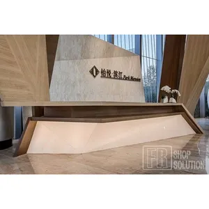OEM Hotel Commercial Office Modular CustomerサービスInformation Center Counter Table Desk Reception Design