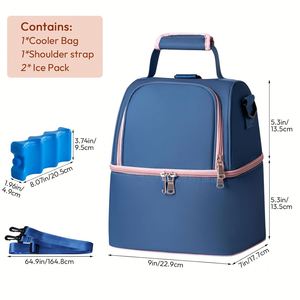 Breast Pump Bag with Cooler Fits 6 Bottles Double Layer Breast Milk Travel Bag Baby Bottle Breastmilk Cooler Bag - Product Image 5