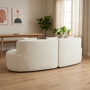 Ensemble de canapés modulaires incurvés en tissu, écologiques, en mousse haute densité, modernes et professionnels - Product Image 3