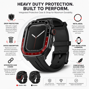 Nuova custodia protettiva robusta Armor Pro antiurto in due pezzi integrati con elegante cinturino per <span class=keywords><strong>Apple</strong></span> <span class=keywords><strong>Watch</strong></span> <span class=keywords><strong>6</strong></span> 7 8 9 10 11 - Product Image 2