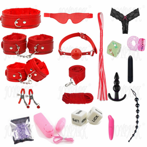 JoyParkソフトCE認定6-10個BDSMキット大人用セットPU + ぬいぐるみ手錠ツールハーネス乳首クランプギャグボンデージセックスおもちゃ - Product Image 2