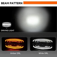 Phare de conduite LED 9 pouces bicolore blanc ambre DRL Emark 12V 24V, phare de travail LED breveté pour 4x4, camion tout-terrain, VTT, SUV
