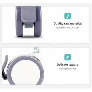 Roues pivotantes en nylon PU durables de 50 mm (2 pouces) avec frein amovible pour chariots médicaux, d'hôpital, de cuisine et de salle de bain - Product Image 4