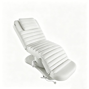 Cama de Masaje de Lujo con 3 Motores, Base de Acero Inoxidable Blanca, para Tratamientos Faciales, Spa, Pestañas y Cosméticos - Product Image 5