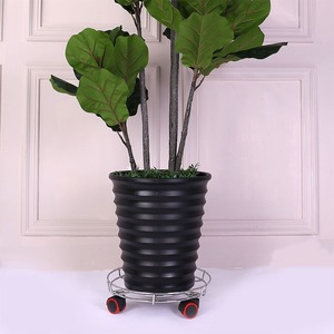 Soporte para <span class=keywords><strong>Flores</strong></span> de Hierro Forjado XQ, Multiusos, Barra Móvil, Bandeja Cilíndrica, Interior/Exterior, Embalaje en Cartón, Base con Ruedas Móviles - Product Image 4