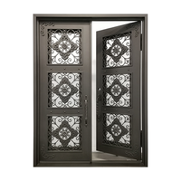 Portes doubles en fer forgé décoratives de luxe, modernes, exclusives, pour l'entrée extérieure, la sécurité, les maisons, les villas
