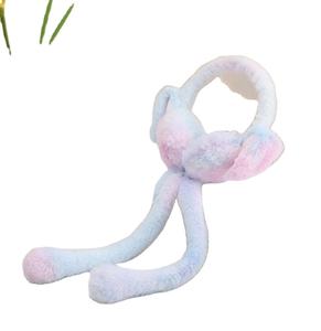 Cappello da festa in peluche a forma di coniglio dalle orecchie lunghe, all'ingrosso dalla fabbrica, con luci LED e magnete airbag, divertente cappello animale per il rientro a scuola - Product Image 2