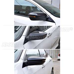 Coques de rétroviseurs latéraux en ABS style fibre de carbone en forme de corne pour Honda Civic 10ème génération 2016 2017 2018 2019 - Product Image 3
