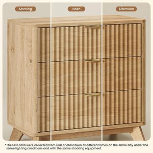 Fluted Bedroom,Closet Dressers Anti-Tipping Large Nightstand Bedside <b>Storage</b> Cabinet <b>Unit</b> <b>Clothes</b> <b>Storage</b> Organizer - Product Image 5
