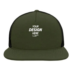 Sombrero de camión de espuma Premium de 5 paneles de malla con logotipo bordado impreso personalizado al por mayor tela de rizo de lona de moda para uso en exteriores - Product Image 2