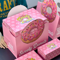 Boîtes d'emballage pour beignets en carton rigide biodégradable et recyclable avec logo personnalisé pour les plats à emporter