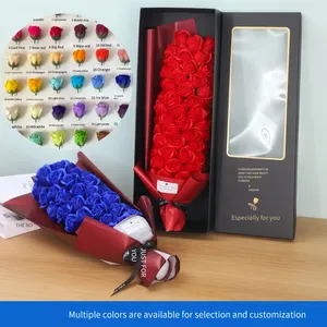 Boîte cadeau de <span class=keywords><strong>fleurs</strong></span> de savon en gros, bouquet romantique de roses en savon pour la Saint-Valentin, cadeau pour petite amie ou épouse - Product Image 2