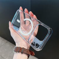 Étui de téléphone magnétique rigide en acrylique transparent de luxe pour iPhone 18 Pro Max 17 Pro 16 15, protection intégrale de l'appareil photo