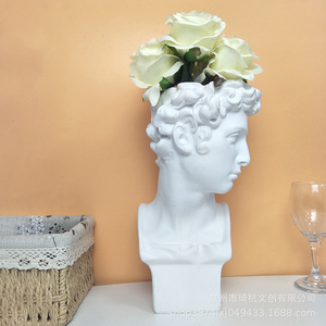 David Head <b>Vase</b> Plaster Sculpture Figure Artistic Home Decoration Ornament Pen Holder - Product Image 3