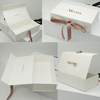 Boîtes Cadeaux en Carton Rigide de Luxe Magnétiques avec Logo Personnalisé et Fermeture à Ruban Sur Mesure pour Robe de Mariée et Lingerie en Gros