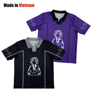 เสื้อฟุตบอลแขนสั้นทรงโอเวอร์ไซส์ระบายอากาศได้ดี ปรับแต่งได้ตามต้องการ แบบสตรีทแวร์สำหรับฤดูร้อน - Product Image 1