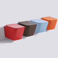 WC suspendu moderne en céramique couleur mate, avec réservoir d'eau dissimulé, pour la maison