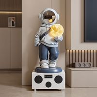 Statue de sol en résine Tonfo, écologique, peinte, moderne, de luxe, en forme d'astronaute, avec haut-parleur intégré pour meuble TV et décoration intérieure