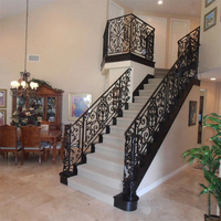 Rampe d'escalier en fer forgé de style européen, personnalisée, clôture intérieure pour grenier, main forgée, escalier en colimaçon pour balcon