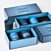 Étiquettes en verre dégradé personnalisées de luxe ensemble d'emballage en cire de soja pots de bougie de luxe bougies parfumées avec boîte cadeau et logo