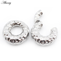 1PC Poids d'oreille en acier inoxydable à motif perforé, plugs, tunnels, boucles d'oreilles pour cartilage, dilatateurs, écarteurs, cadeau de mariage unisexe