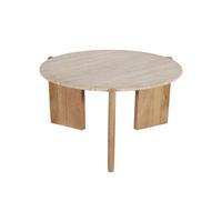 Table basse moderne en marbre travertin et bois de manguier, faite à la main, écologique, pour salon, avec montage facile