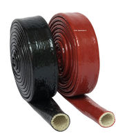 Manchon thermique en fibre de verre pour tuyau chauffé à haute température, revêtement silicone, protection de câble résistant à la chaleur, rouge antirouille 6KV-25KV