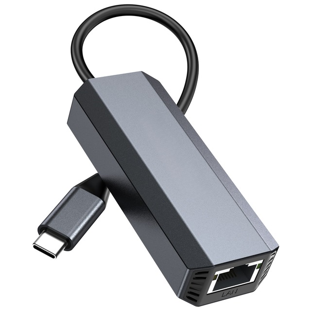 Factory-Direct USB-C to 5Gbps Ethernet Adapter Aluminum Shell, Wake-on-LAN, USB 3.0 Type-C RJ45 LAN Network Card