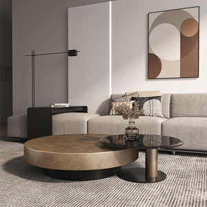 Móveis De Sala De Estar Mesas De Café De Luxo De Metal Moderno Conjunto De Mesa De Café De Vidro Simples - Product Image 1