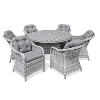 Ensemble de 5 meubles de patio en aluminium et rotin au design moderne, table et chaises en rotin pour la maison, l'appartement ou le jardin