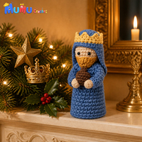 Ensemble de figurines amigurumi de la Vierge Marie en crochet fait main, poupée religieuse catholique en coton naturel, cadeau pour la fête des mères, Pâques