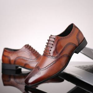 Chaussures en cuir rétro classiques pour hommes, chaussures plates en cuir pour le bureau, chaussures plates pour hommes, chaussures de mariage et de fête, taille européenne 38-48 - Product Image 4