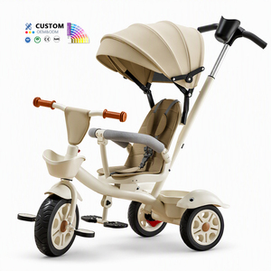 รถ<span class=keywords><strong>สามล้อ</strong></span>เด็ก 3 in 1 แบบรถเข็นเด็ก จักรยานเด็ก เบาะหมุนได้ 360 องศา มีหลังคา มีที่จับสำหรับเข็น ล้อ PU ตะกร้าเก็บของ ป้องกันการล้ม ขายส่งจากโรงงาน OEM - Product Image 1