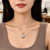 Collar con Colgante de Tortuga de Acero Inoxidable Chapado en Oro de 18K con Cadena de Eslabones, Estilo Bohemio, Joyería Infantil para Aniversario