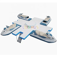 Quai gonflable de Jetski Tapis flottant Ponton Plate-forme d'eau Bateau hermétique gonflable relaxation île de quai de pêche avec table
