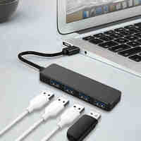 Station d'accueil multiport INNOPRO 4 en 1 USB 3.0 avec prise en charge de la carte SD 2.0 pour ordinateur de jeu, ordinateur portable